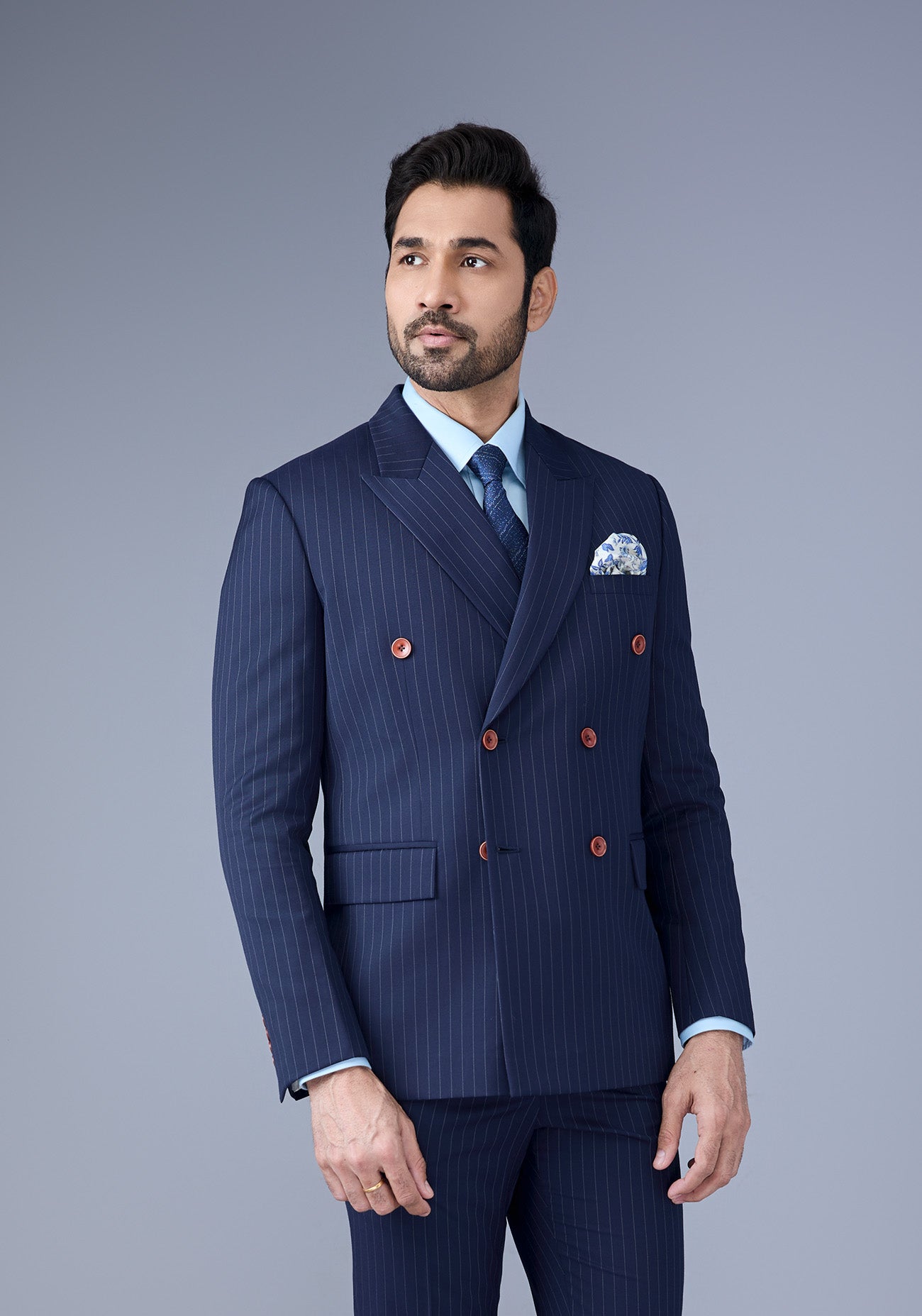 Navy Double Breasted Suit