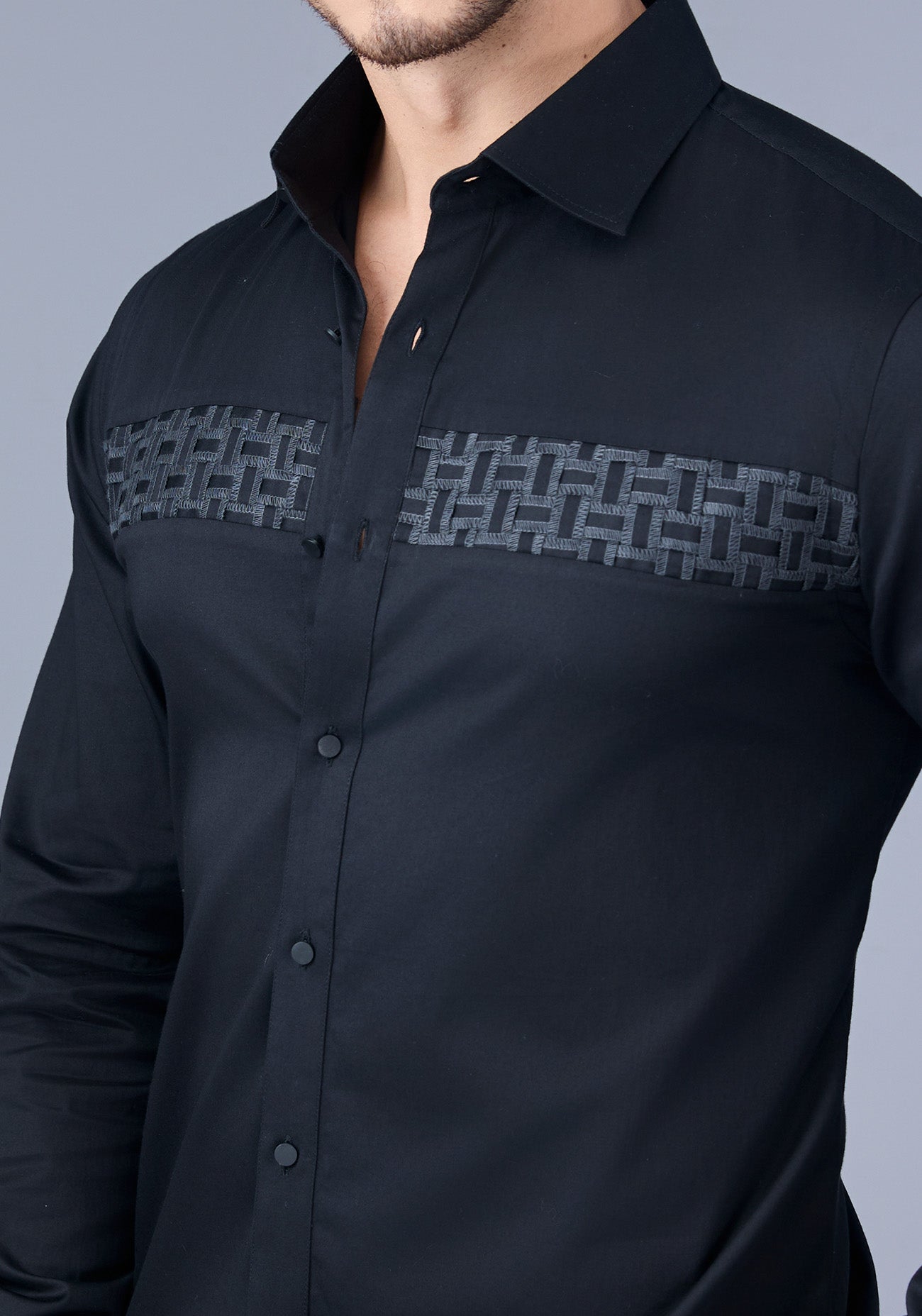 Black Embroidered Shirt