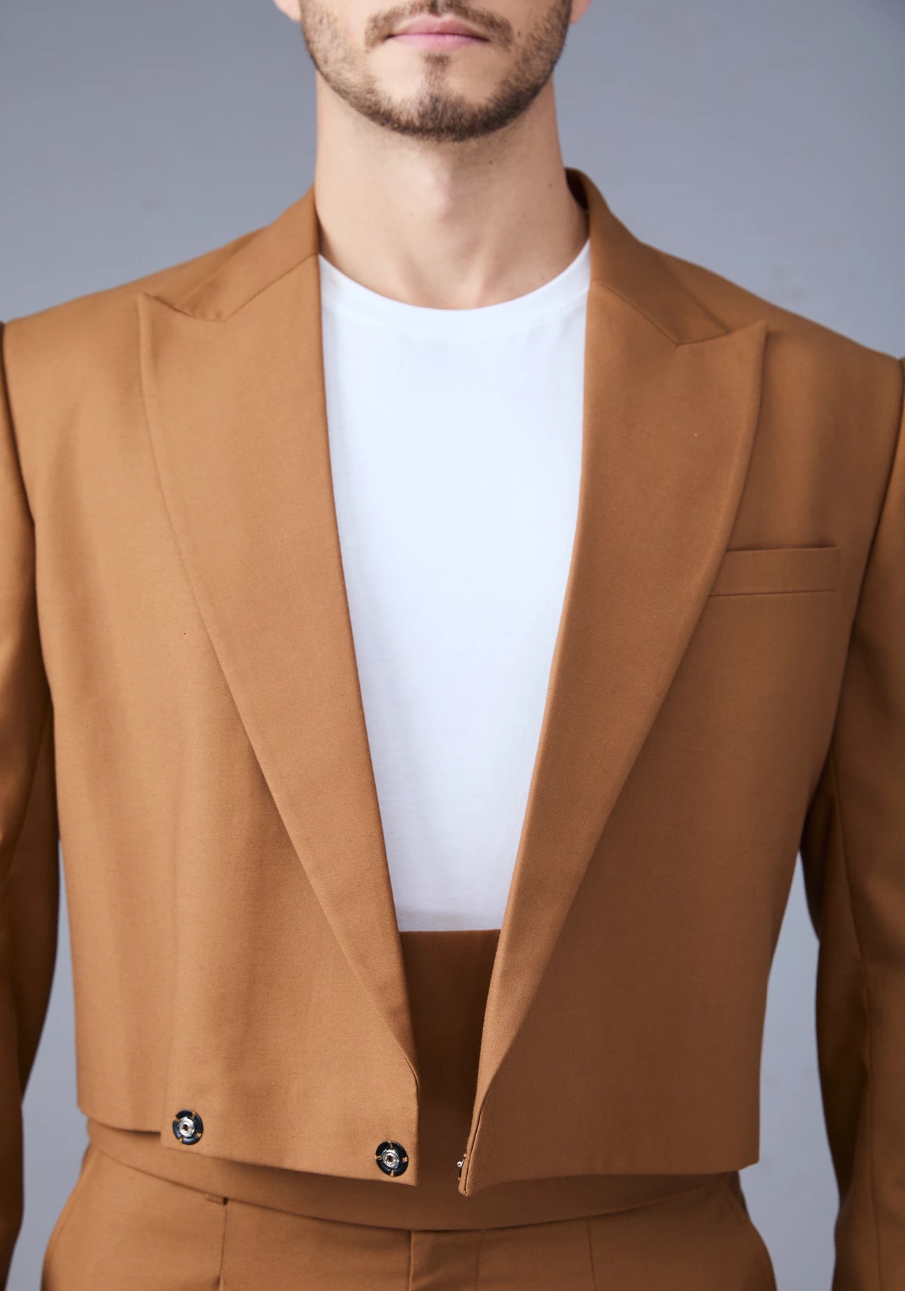 Tan Waist Belt Suit