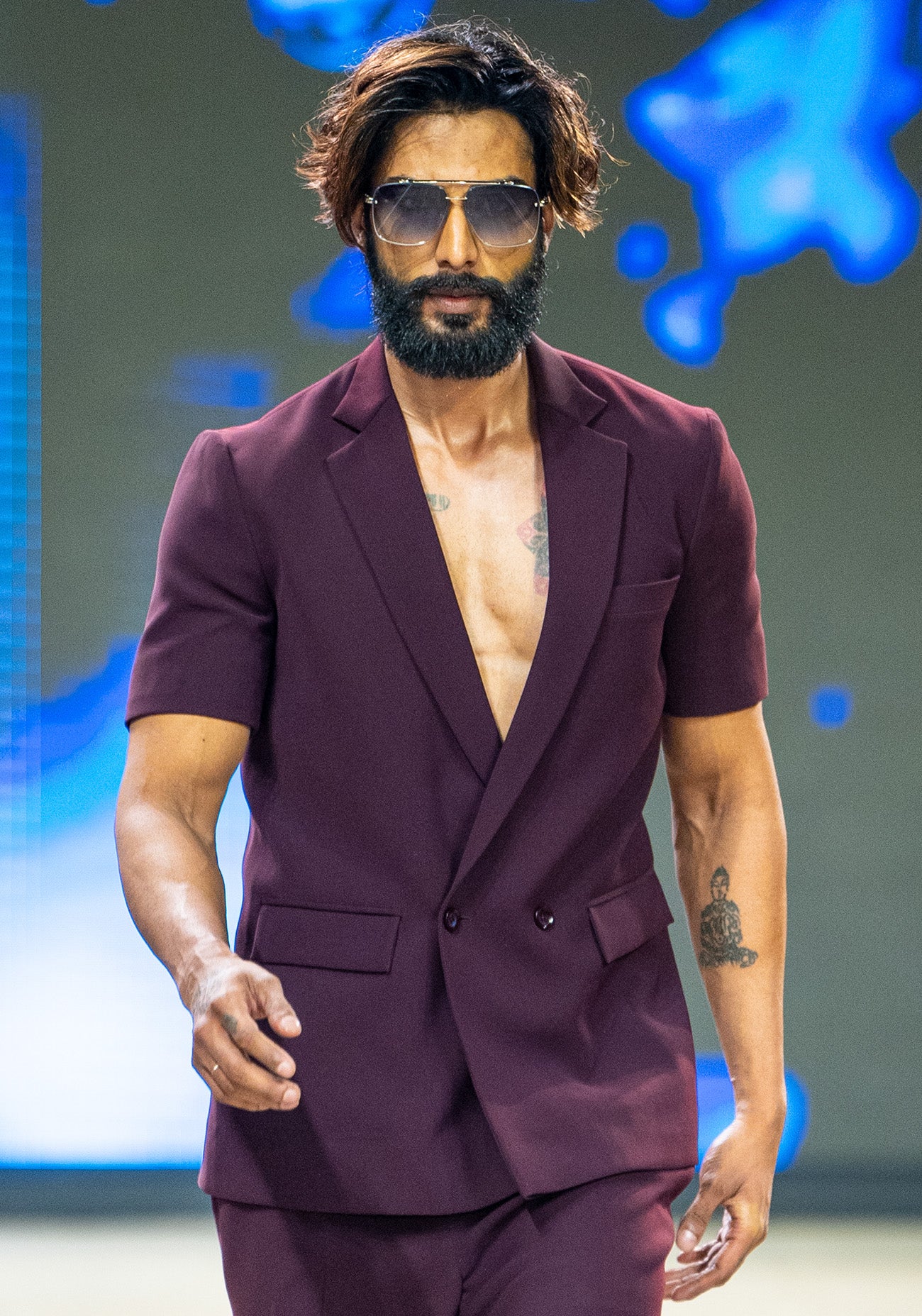 Maroon Half-Sleeve Tailored Suit