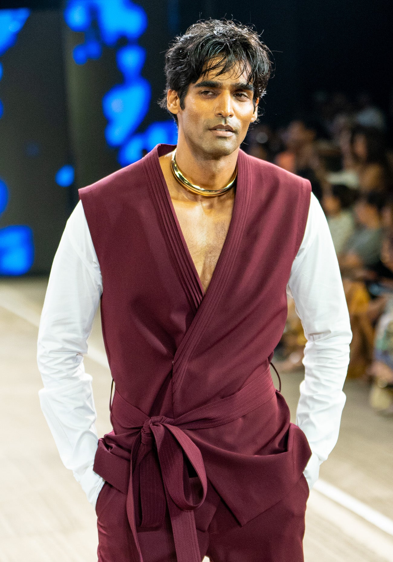 Wine Aladdin Tie-Up Co-ord Set