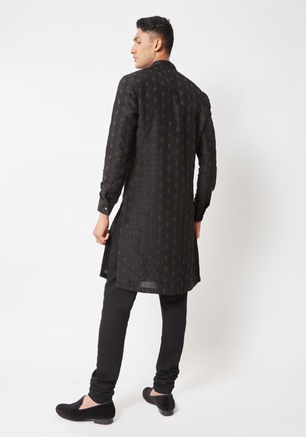 Black Floral Embroidered Kurta Set