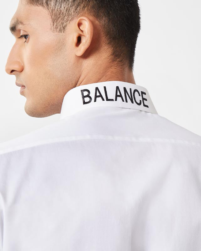 White & Black Color-block Shirt