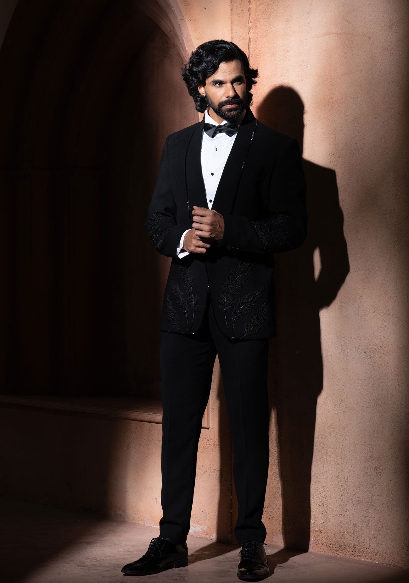 Black Embroidered Tuxedo