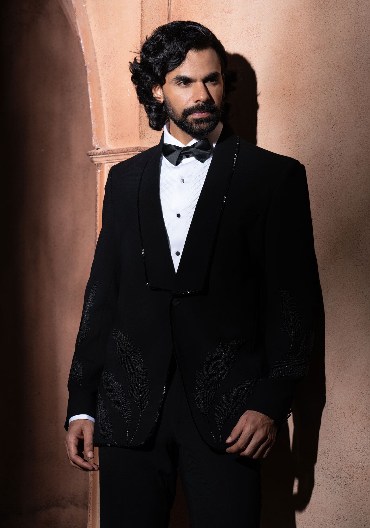 Black Embroidered Tuxedo