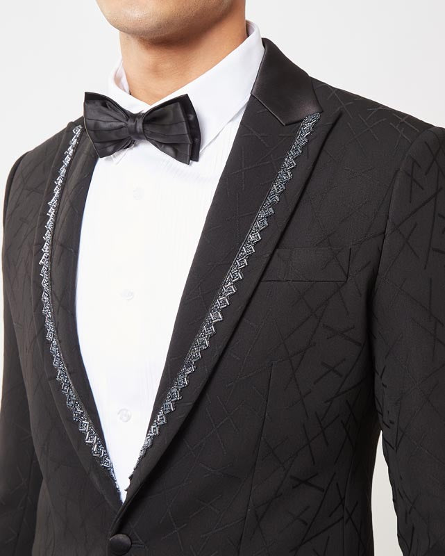 Black Ceremonial Embroidered Tuxedo