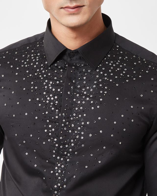 Black Sequin Shirt