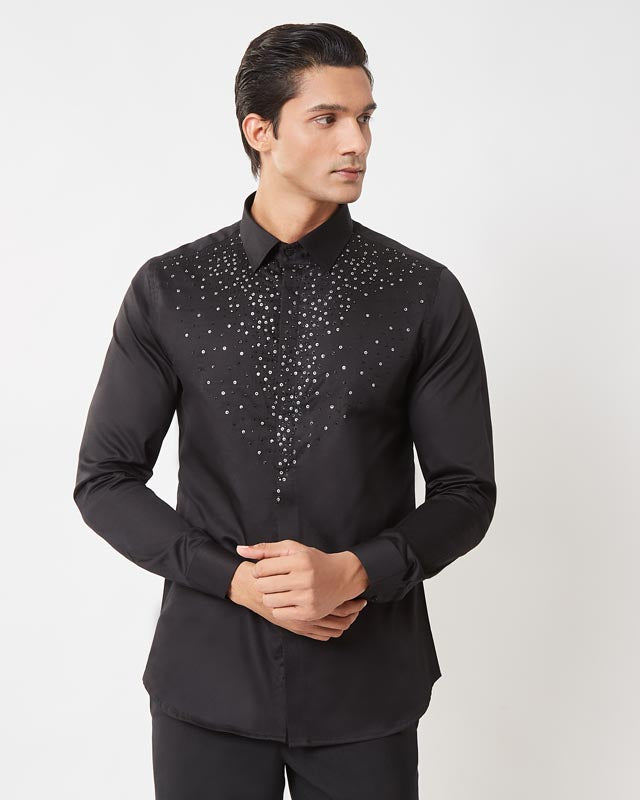 Black Sequin Shirt