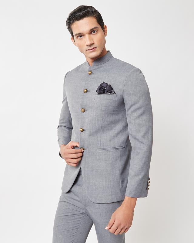 Classic Prime Grey Bandhgala