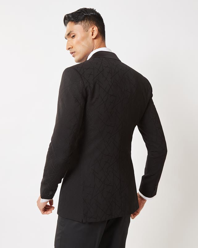 Black Ceremonial Embroidered Tuxedo