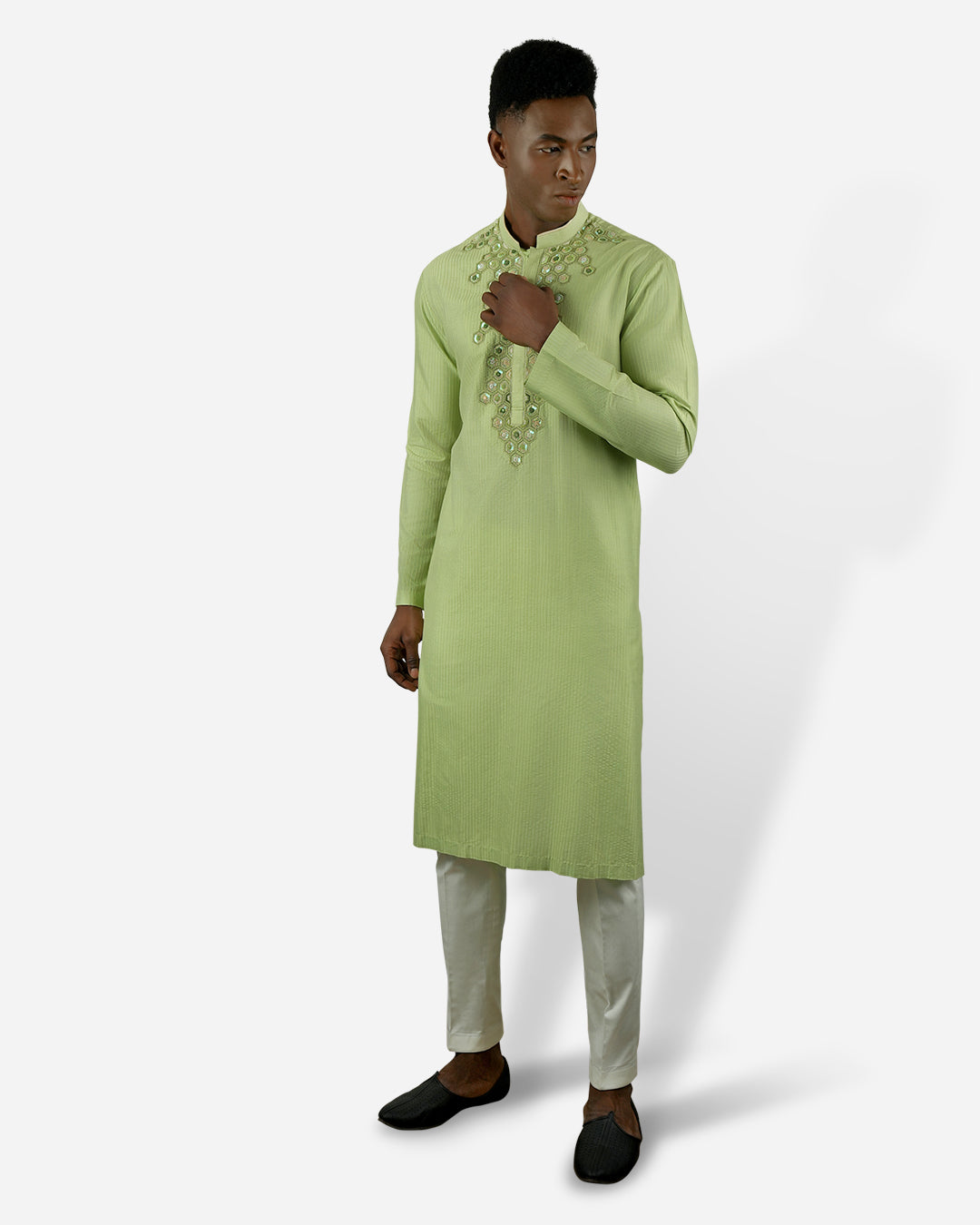 Moss Green Embroidered Kurta Set