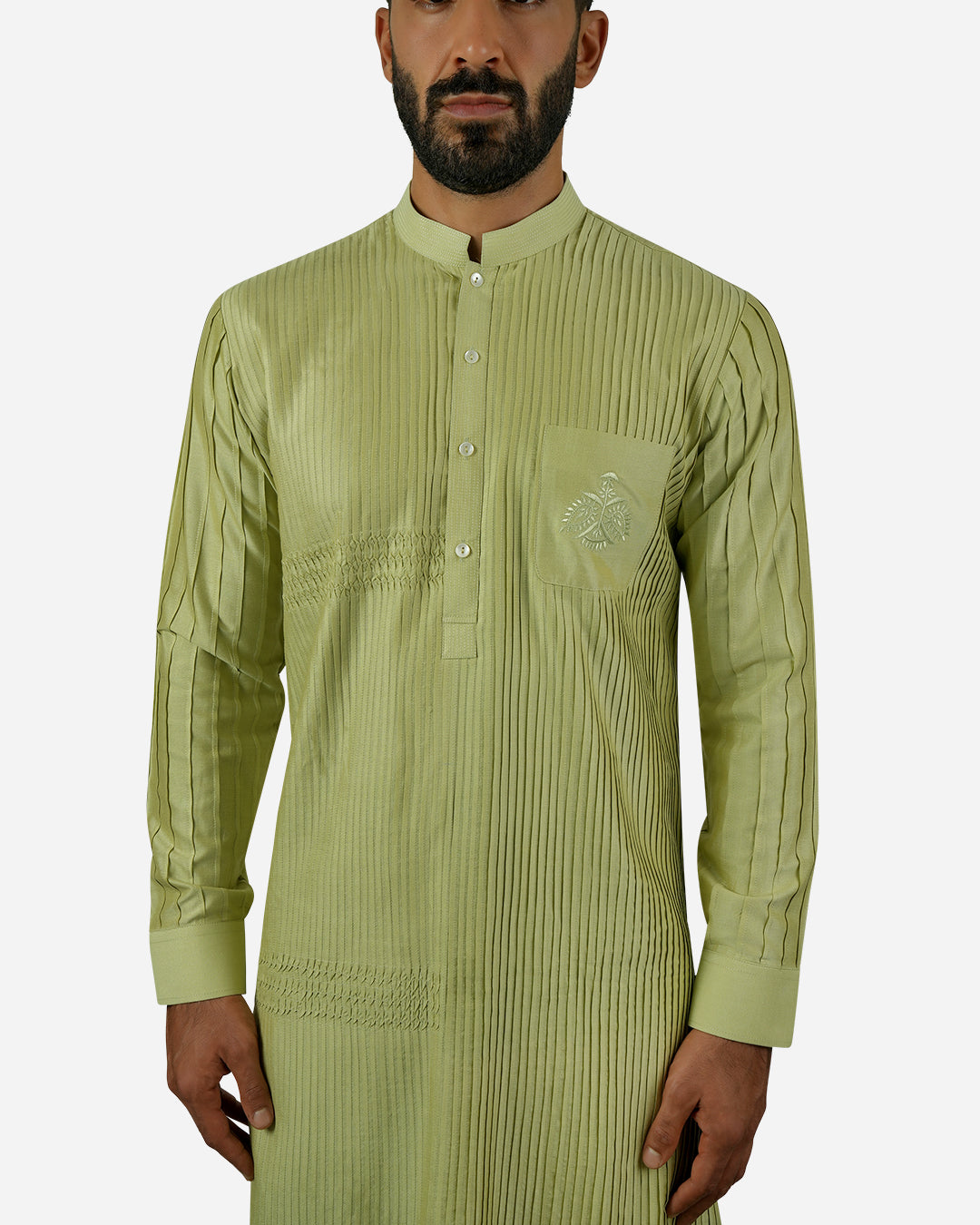 Citron Pintuck Embroidered Kurta Set