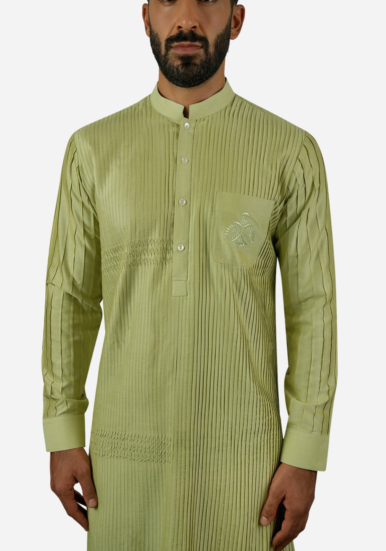 Citron Pintuck Embroidered Kurta Set