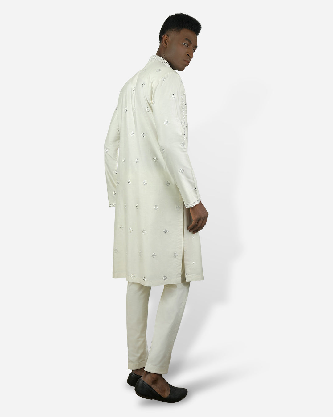 Off-white Mirror work Kurta Set