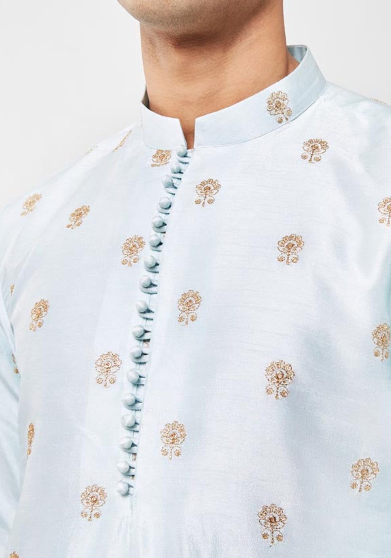 Powder Blue Embroidered Kurta