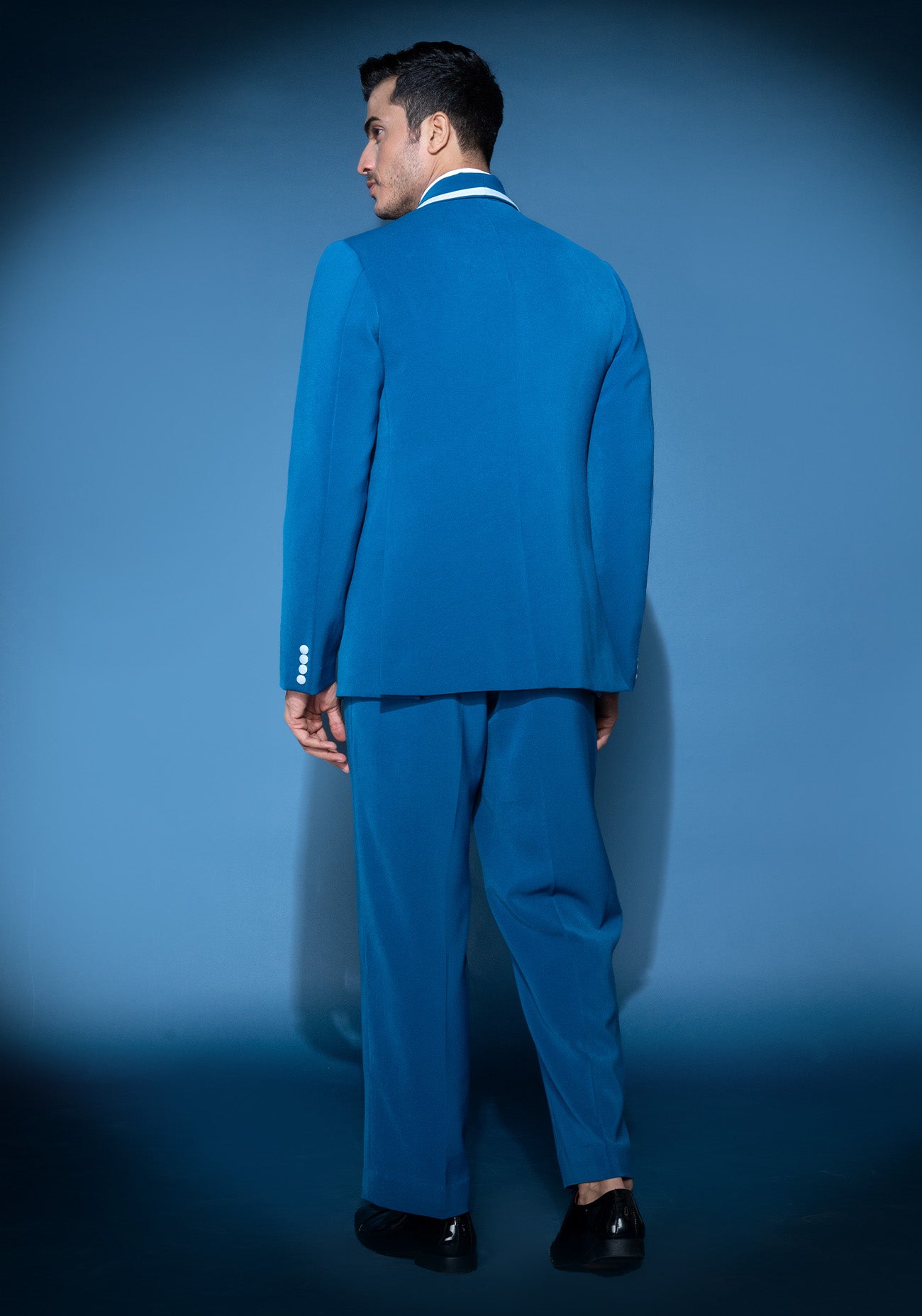Cobalt blue tuxedo jacket set