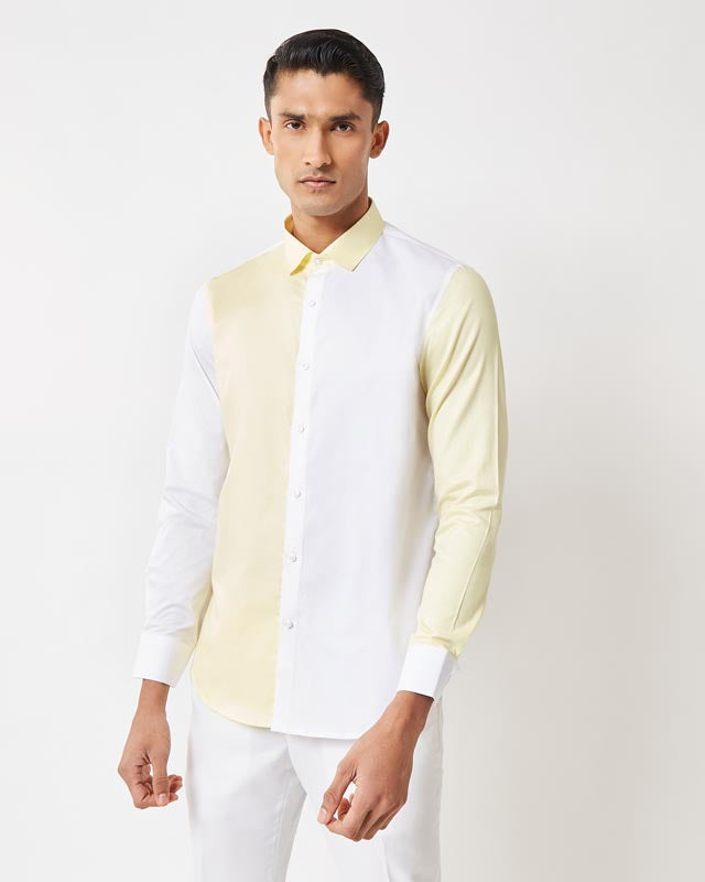 Yellow Color-block Shirt