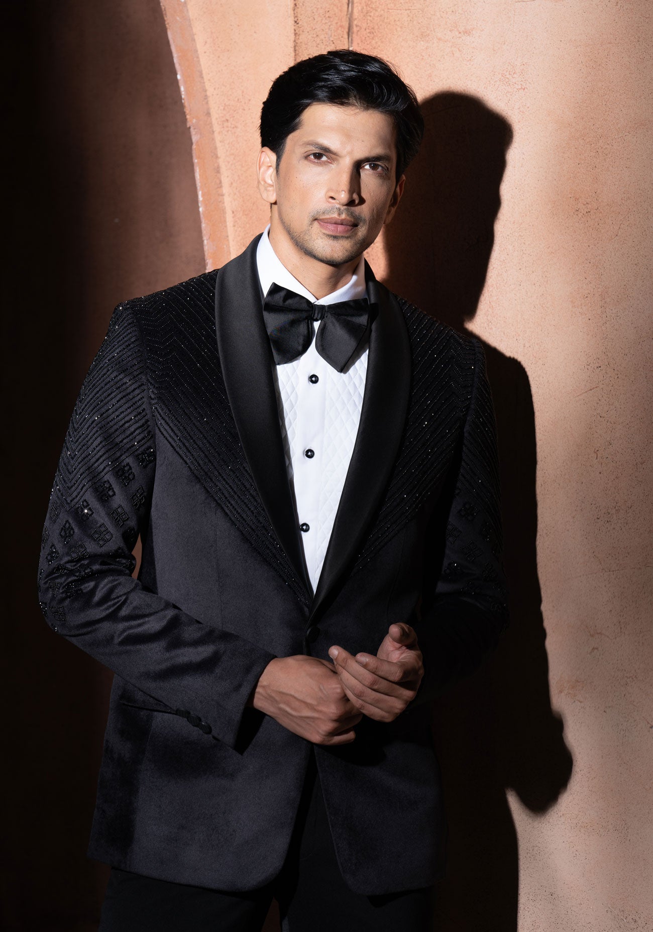 Black Velvet Embroidered Tuxedo