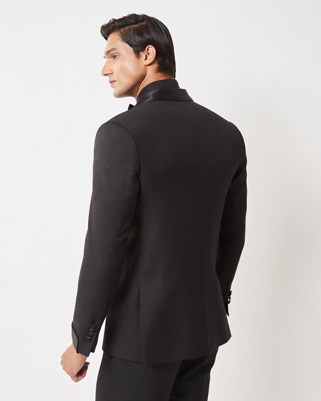 Classic Black Tuxedo with Satin Piping