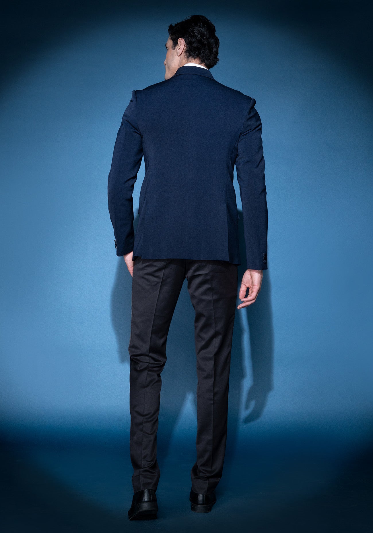 Navy Blue satin lapel tuxedo