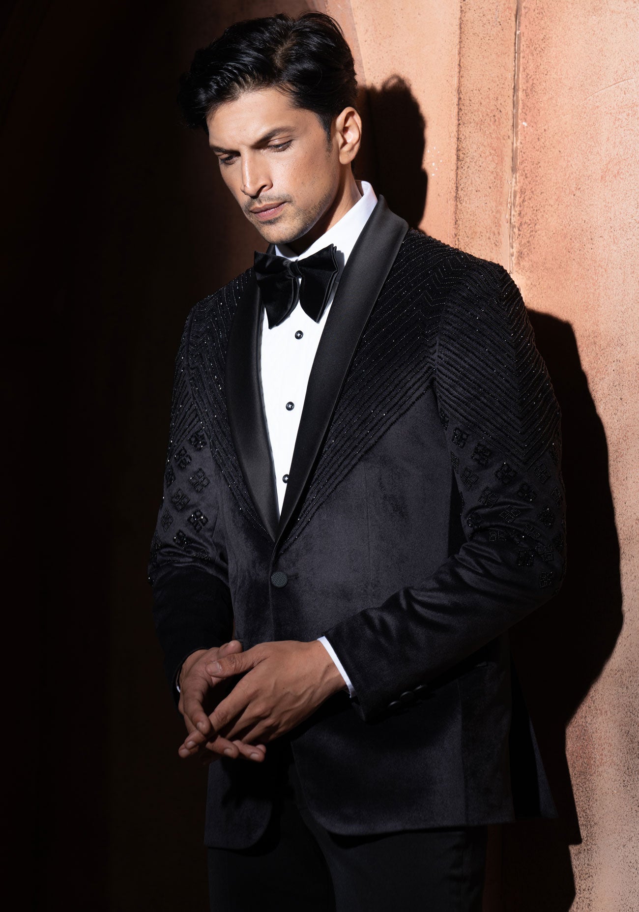 Black Velvet Embroidered Tuxedo