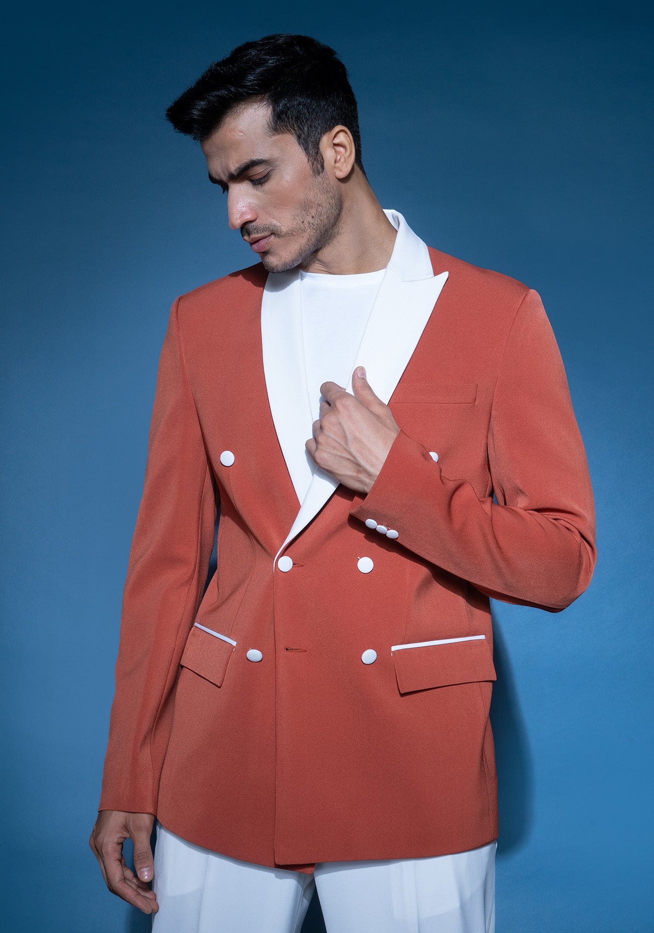 Burnt orange double breasted jacket