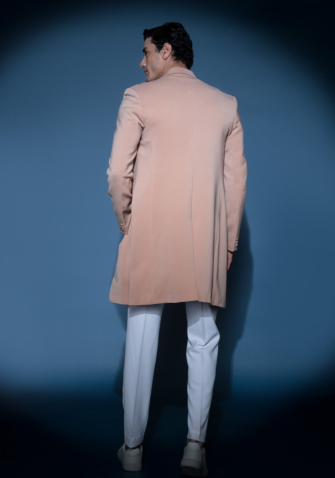 Taupe Crepe Trench Coat