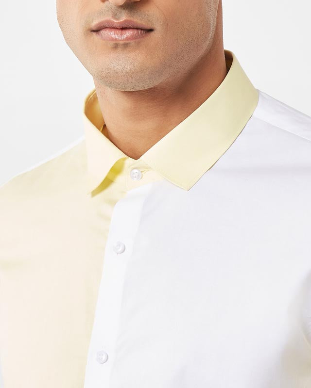 Yellow Color-block Shirt