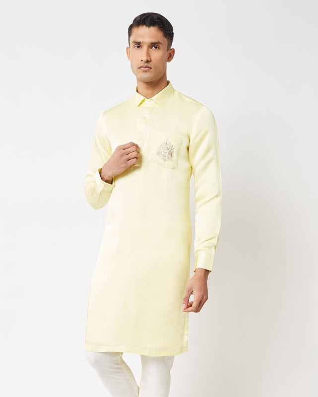 Cosmic Yellow Embroidered Kurta