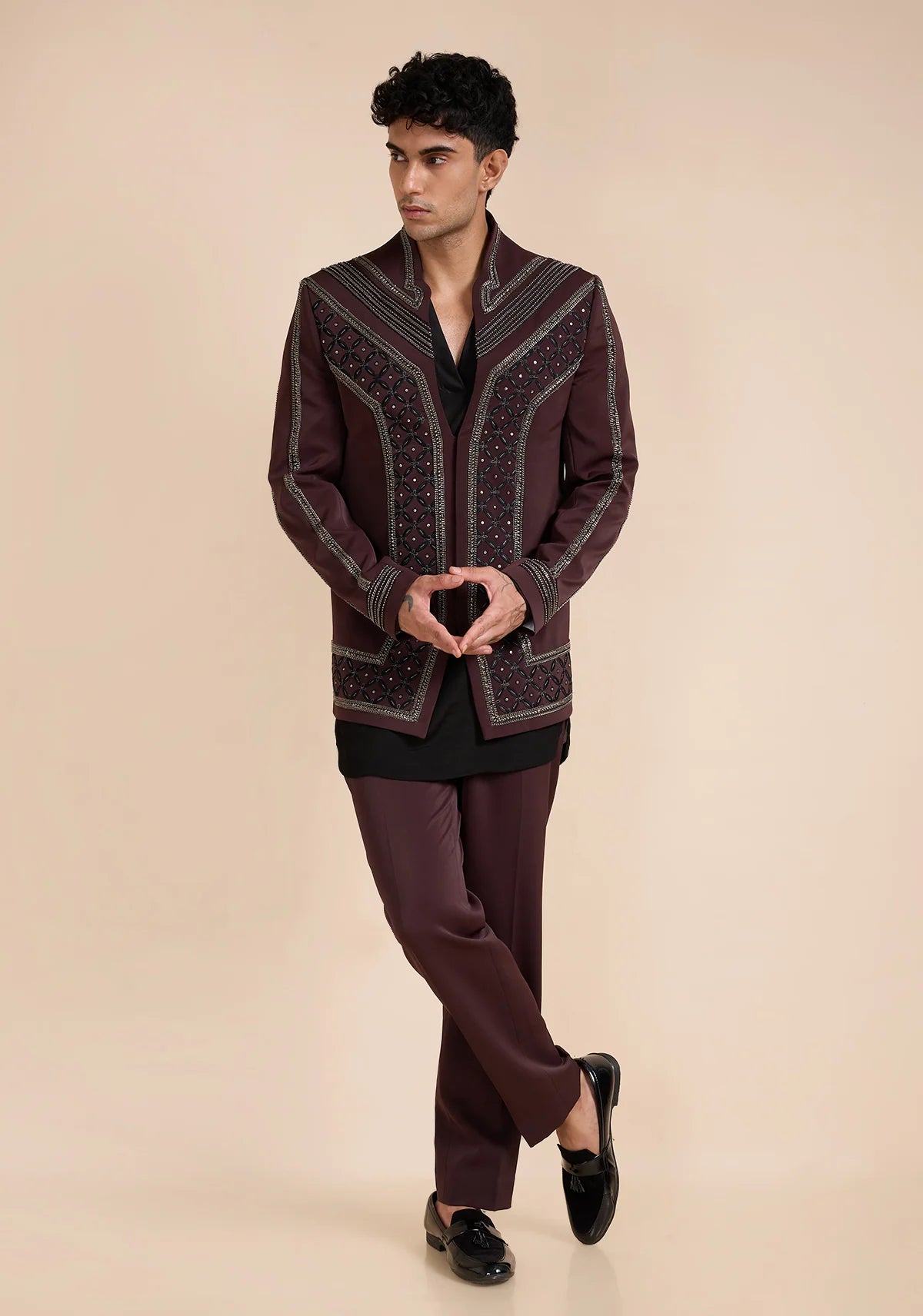 THE ONYX ROYALE BANDHGALA SET