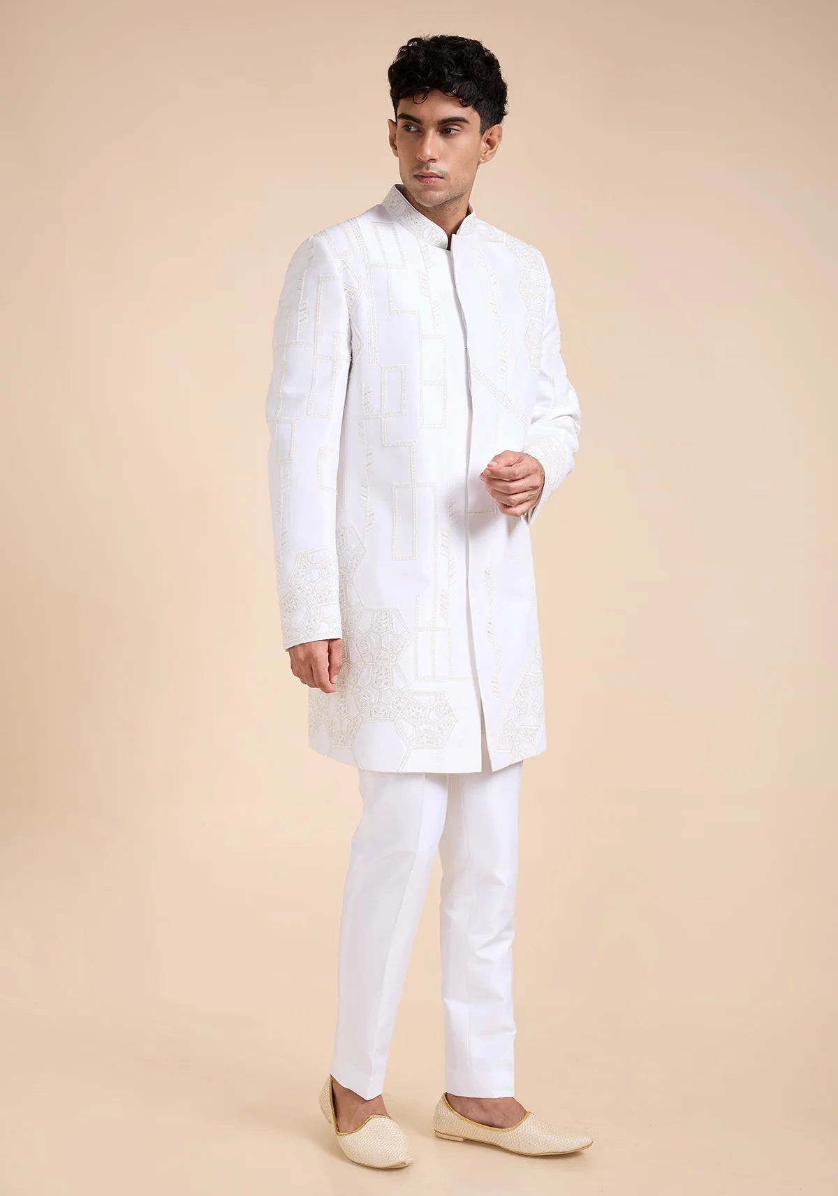 THE WHITE QUADRANT SHERWANI SET