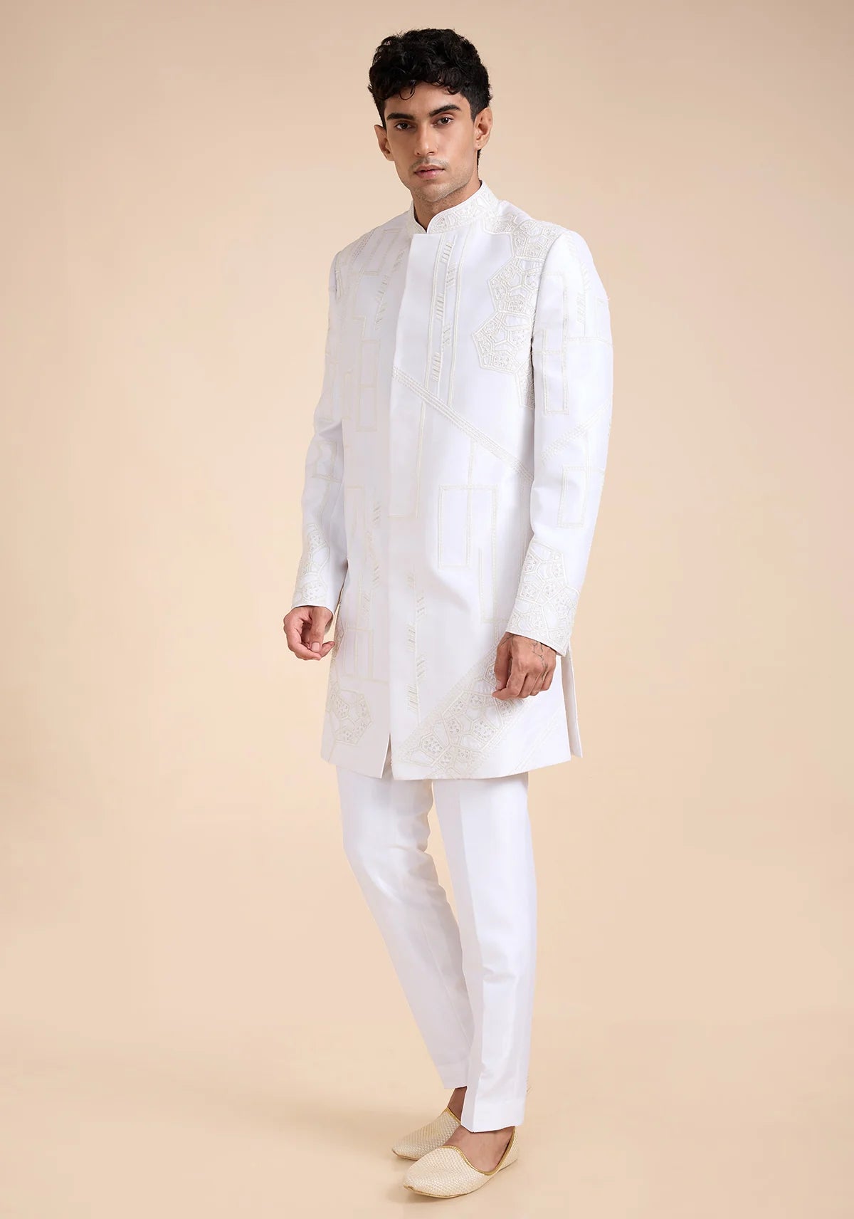 THE WHITE QUADRANT SHERWANI SET