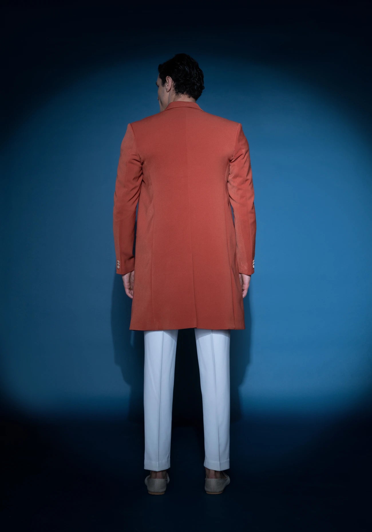 Burnt Orange crepe trench coat