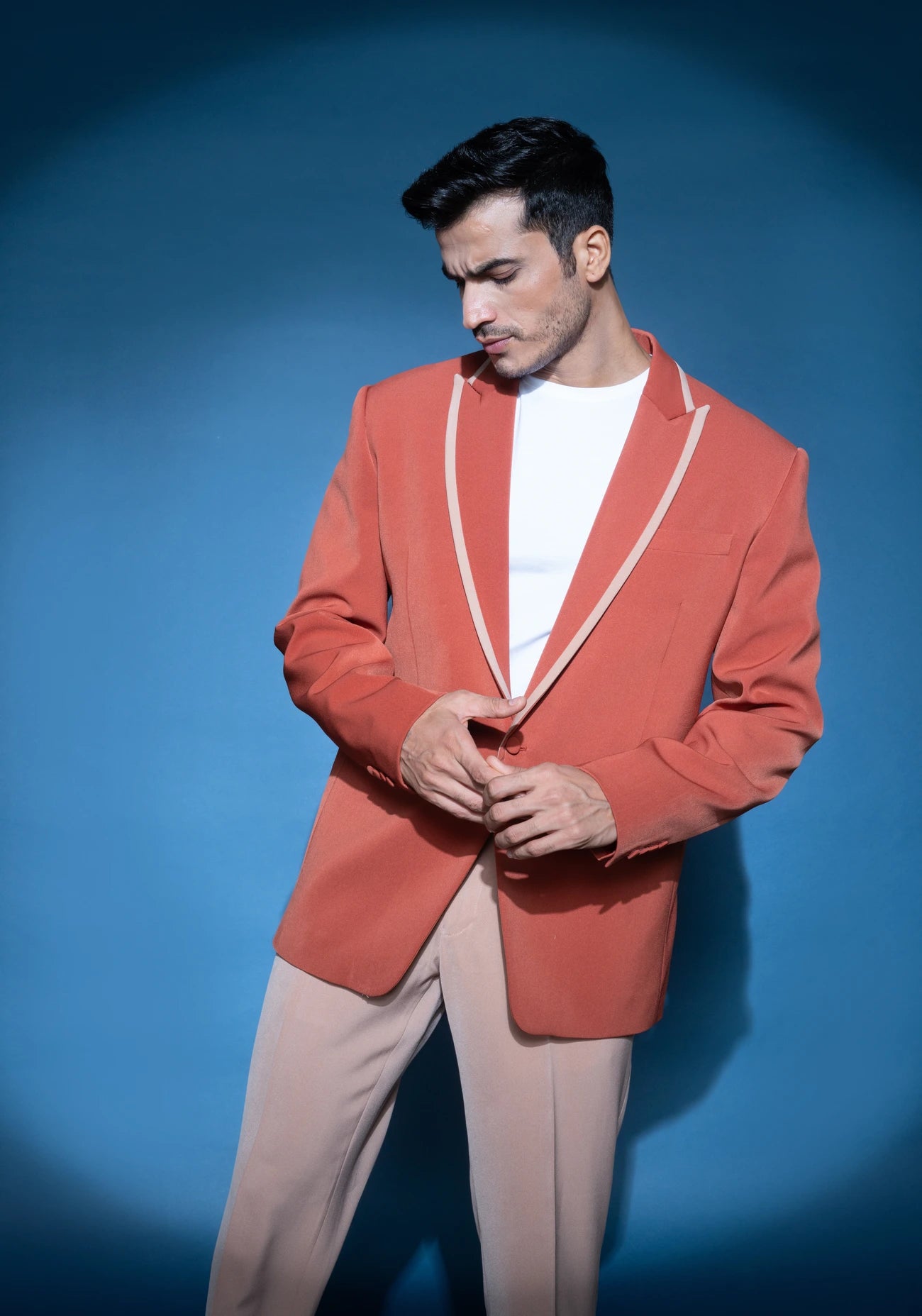 Burnt orange single breasted jacket