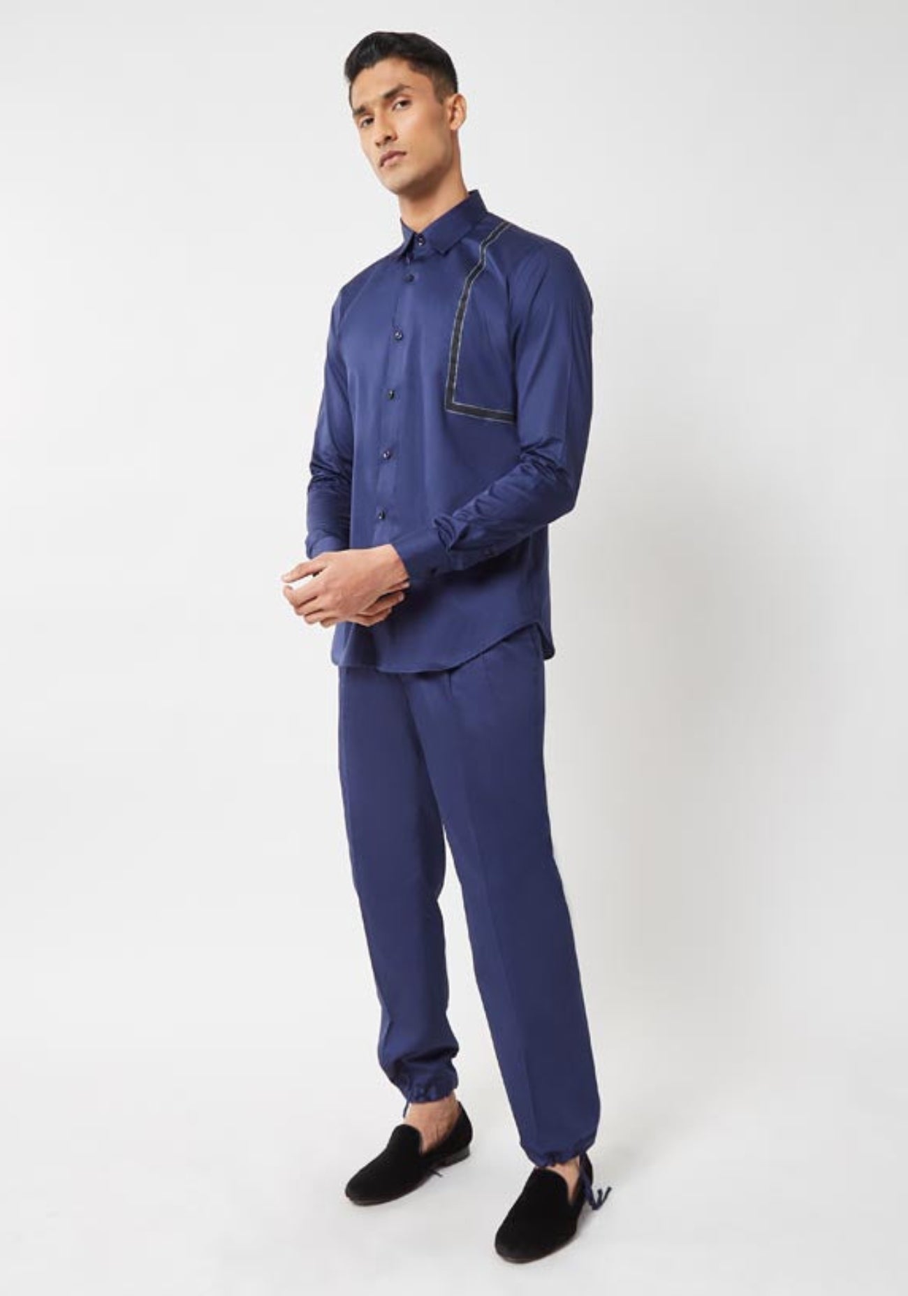 Navy Blue Hand painted Shirt