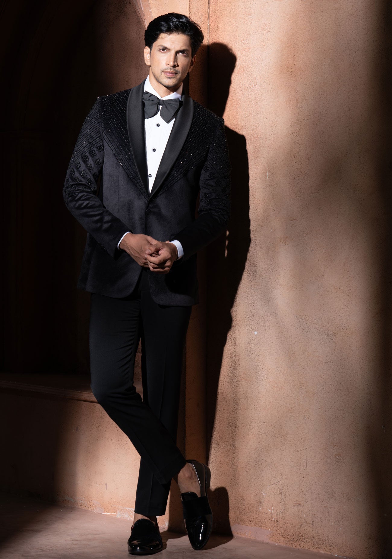 Black Velvet Embroidered Tuxedo