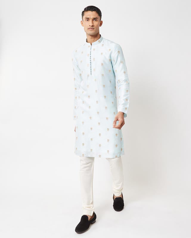 Powder Blue Embroidered Kurta