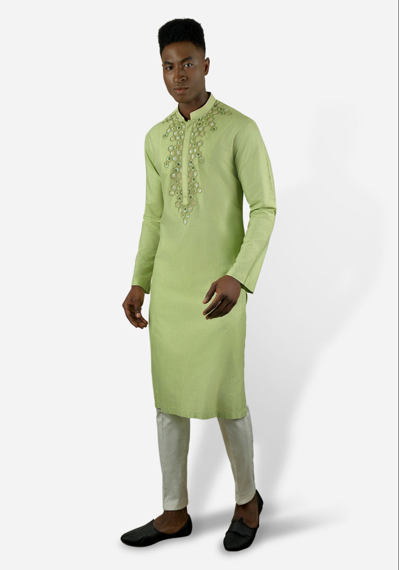 Moss Green Embroidered Kurta Set